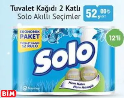 SOLO AKILLI SEÇİMLER TUVALET KAĞIDI 2 KATLI SOLO AKILLI SEÇİMLER TUVALET KAĞIDI 2 KATLI